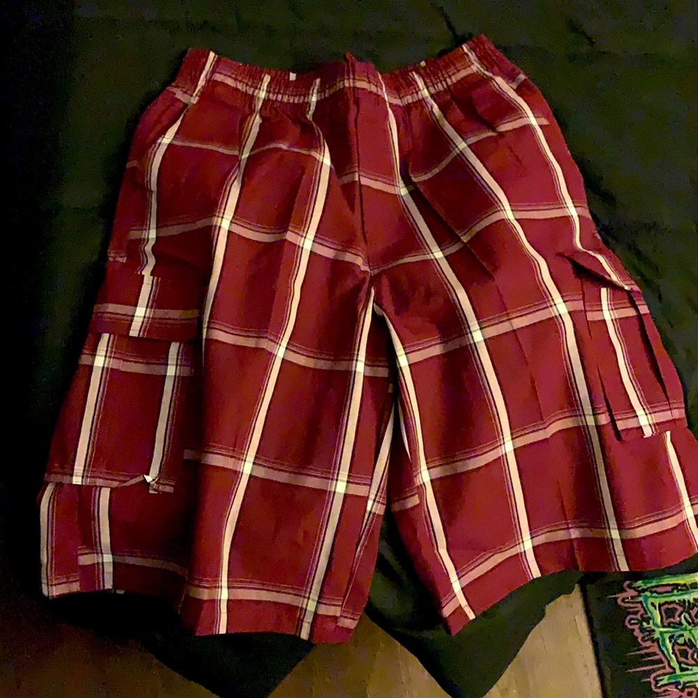 Burgundy Cargo Shorts